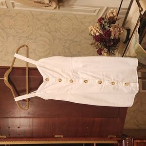 Abercrombie Ladies Sundress White Cotton Button Front